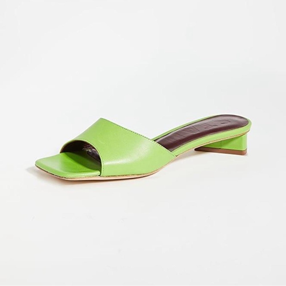 Staud Green Women's Slide Sandals